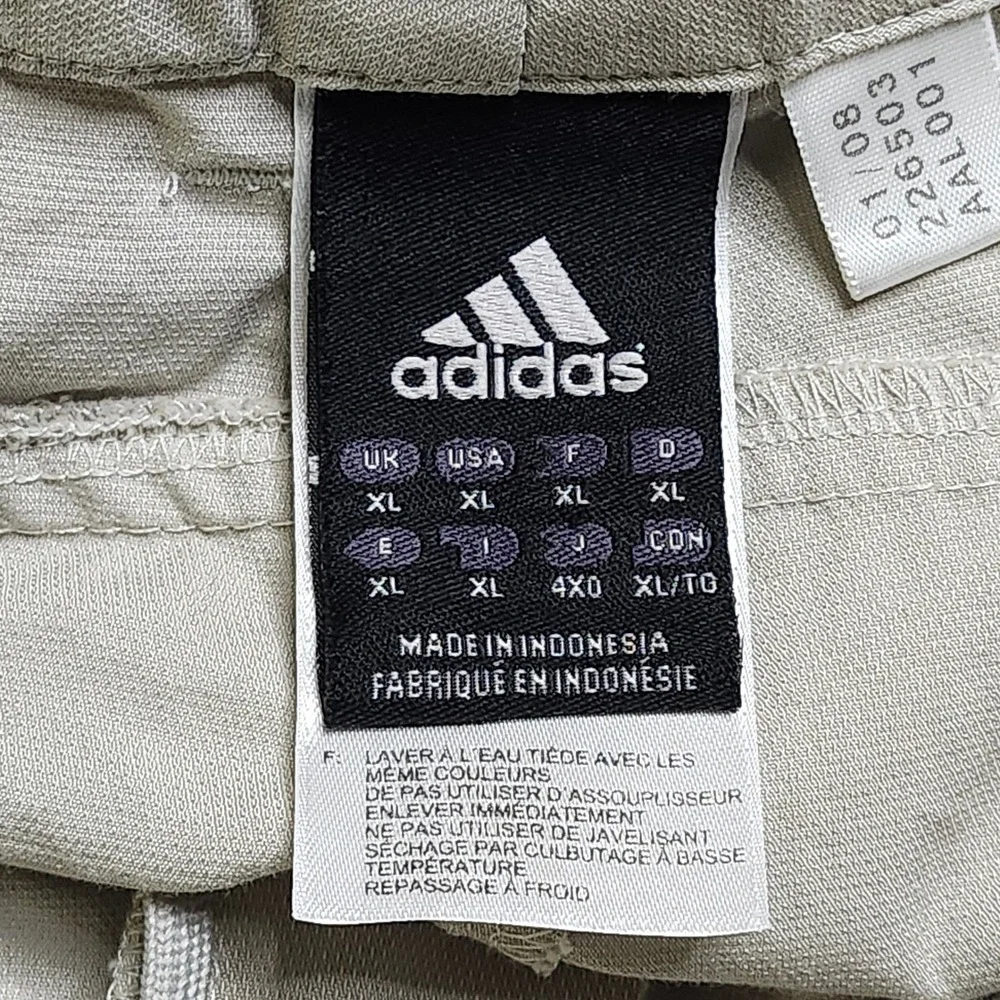 Adidas Mens Shorts Size XL Cargo‎ Drawstring Lightweight Hiking Tan Stretch